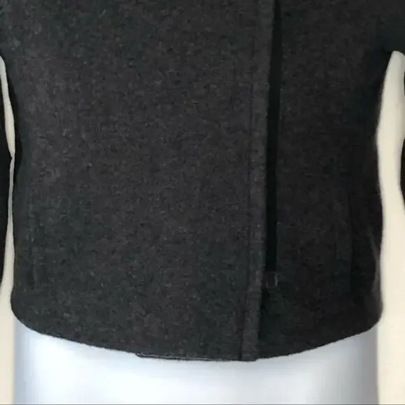 Lida Baday Charcoal Wool Asymmetric Cropped Jacket Size 4 EUC - Picture 9 of 14